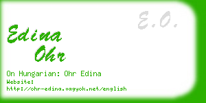 edina ohr business card